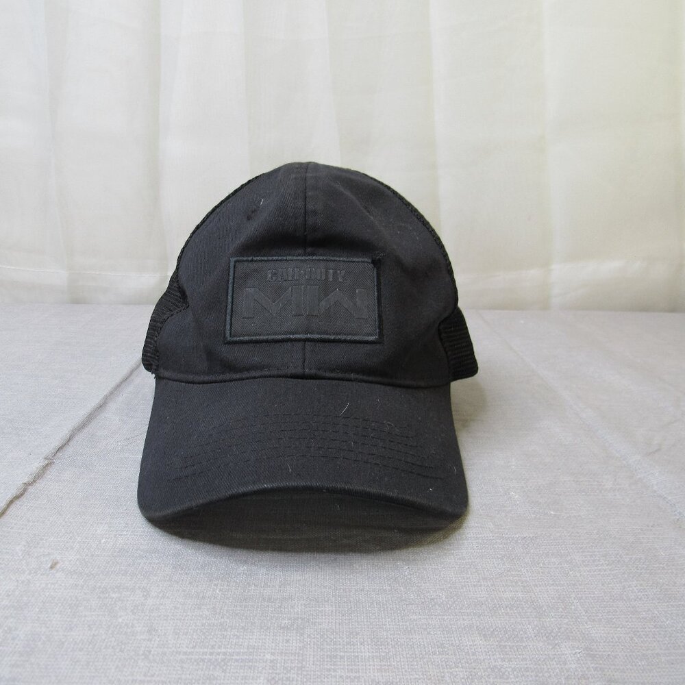 Upcycled Call of Duty Patch Little Cesar Hat Cap Adult One Size Black Mesh Truck